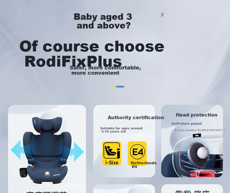 Автокресло Maxi-Cosi RodifixPlus для детей от 3 до 12 лет, цвет Graphite Gray
