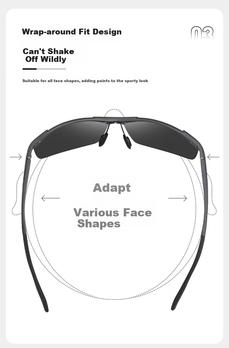 HELEN KELLER Polarized Sunglasses for Men, Driving Glasses, Aluminum-Magnesium Sports Sunglasses, Cycling Goggles HK626P06