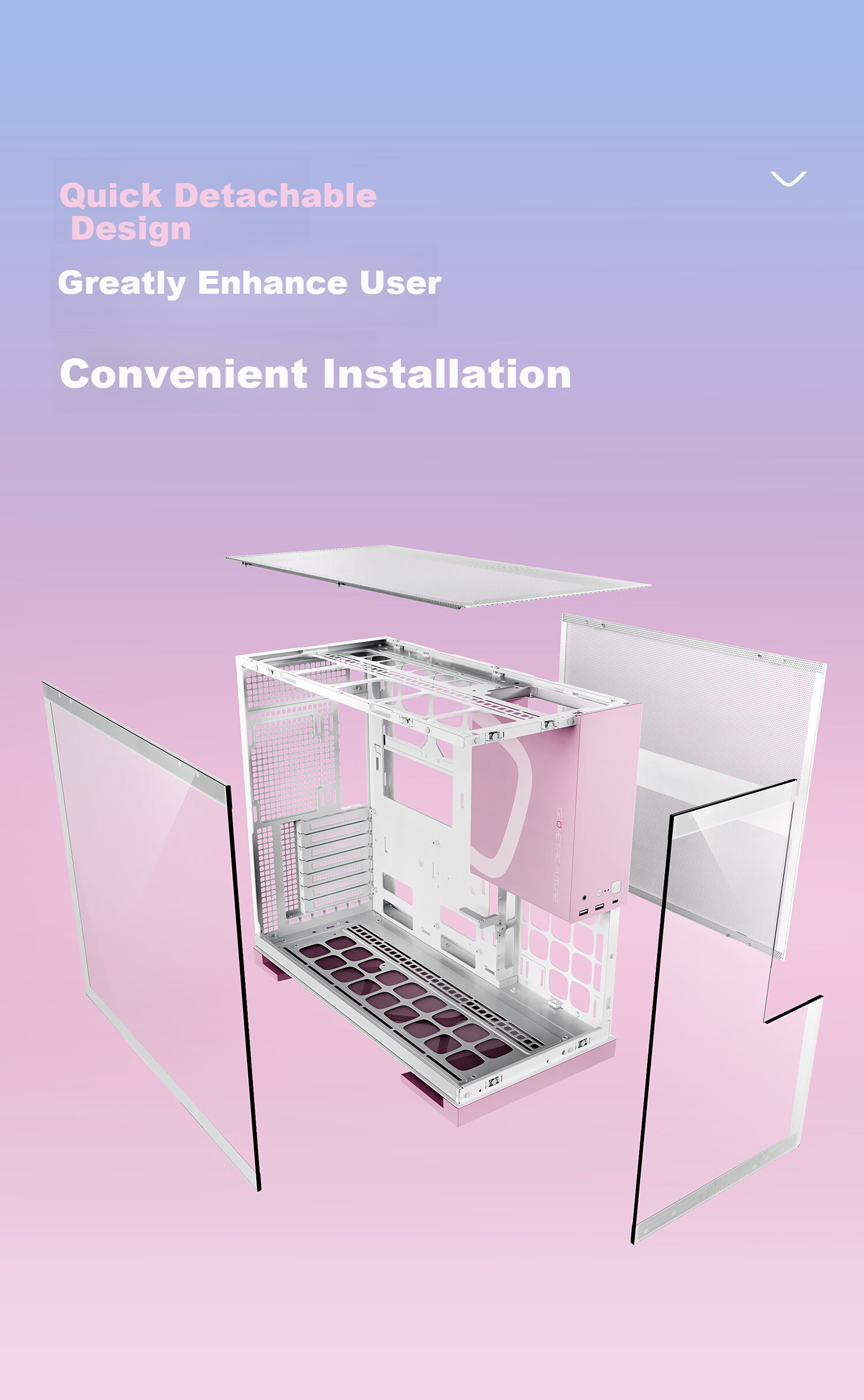 Корпус GeometricFuture Model5 Wukong Pink Limited Edition для компьютера, Розовый