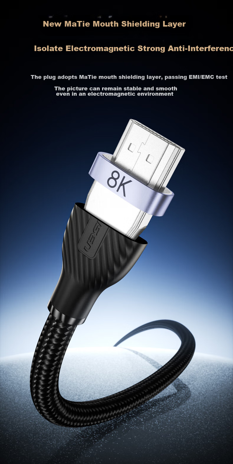 Кабель PISEN HDMI Version 2.1, 8K60Hz 4K240Hz, для подключения ноутбуков к телевизорам, мониторам, проекторам, 10 метров