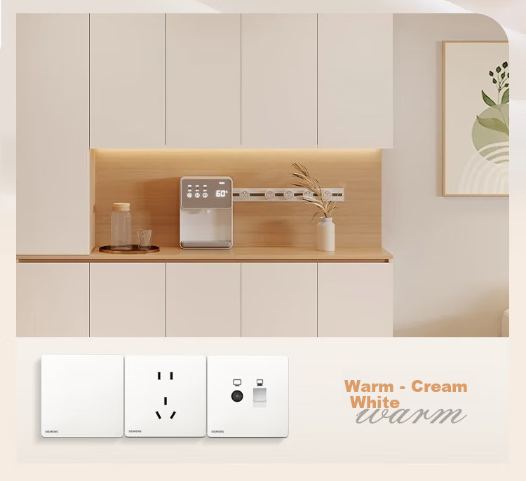 SIEMENS Выключатель одноклавишный, серии Creamy Wind, Yucolor, Lingyu, кремово-белый, 5TA40113NC01