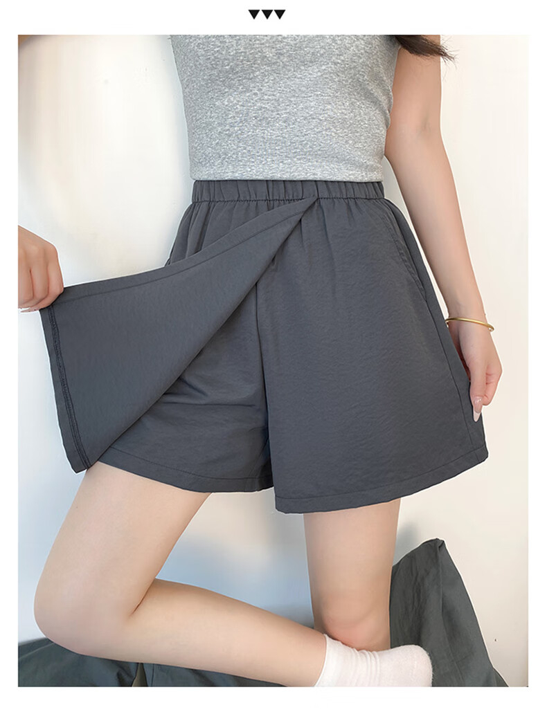 Шорты LangSha Ice Silk Shorts для женщин, летняя коллекция 2025, повседневные, свободные, широкие, до колена