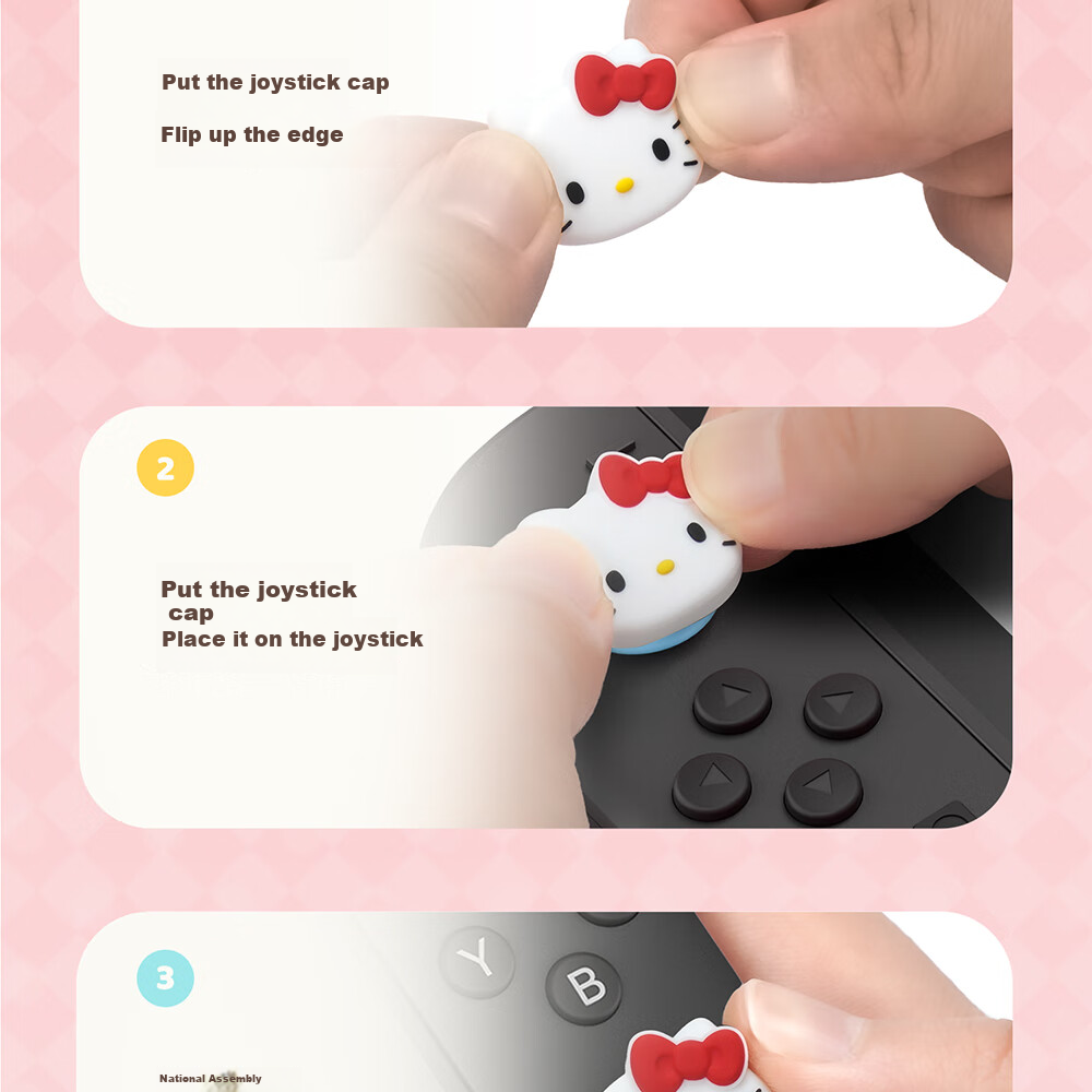 Колпачки для джойстиков Jixiang Switch 2, силиконовые, с защитой от скольжения, износостойкие, антипот, совместимы с NS2 Generation, дизайн HelloKitty "Счастливый компаньон"