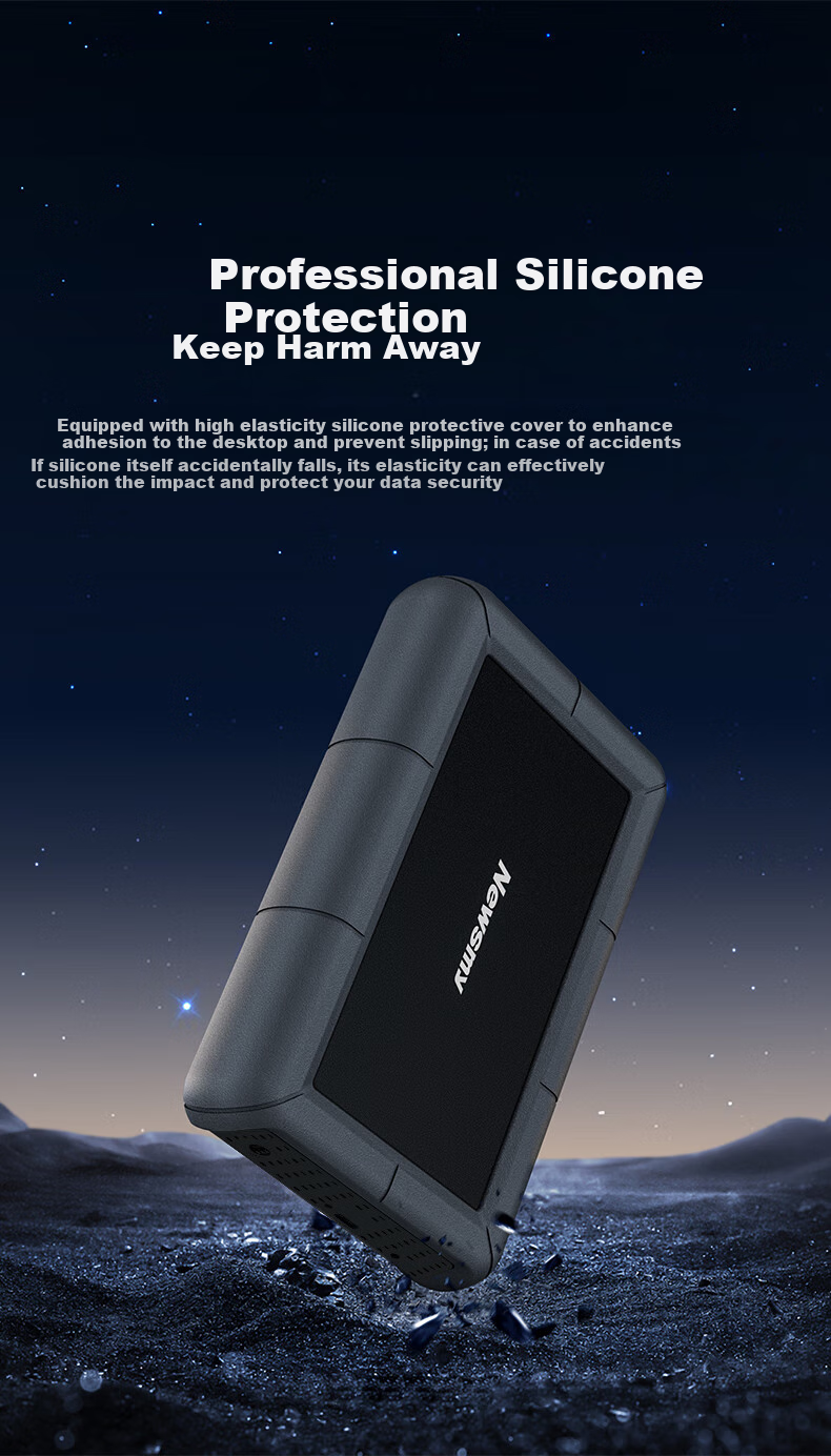 Портативный жесткий диск Newsmy 16TB, 3.5-дюймовое настольное хранилище, серия Xingji, Type-C USB3.1, металлический корпус с силиконовой защитой, большая емкость, домашнее хранилище данных
