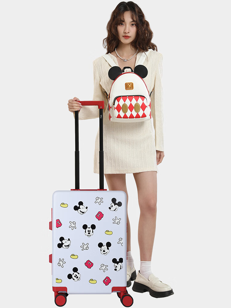 Чемодан Mesuca X Disney Mickey Luggage Print 20-дюймовый, с алюминиевой рамой, для ручной клади