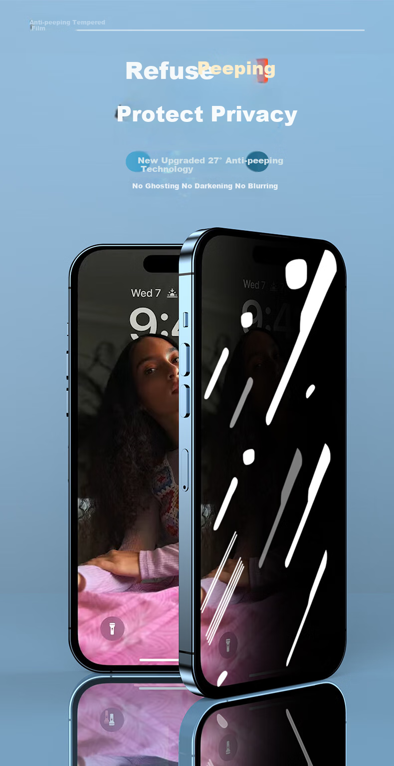 Защитная пленка Smorss для Apple iPhone 15 Pro Max, 2 шт., противоударная, антибликовая, 27° приватная