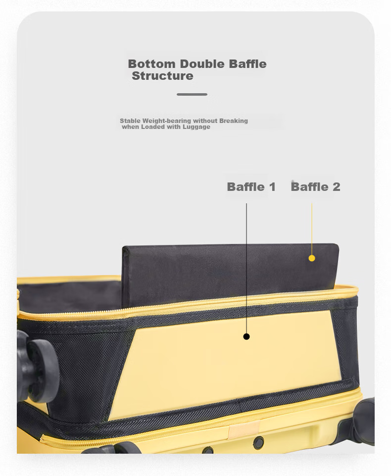Чемодан CONWOOD, Spinner Wheels Luggage, TSA Approved Trolley Case, Space-Saving PC243, Cheese Yellow, 26 Inches