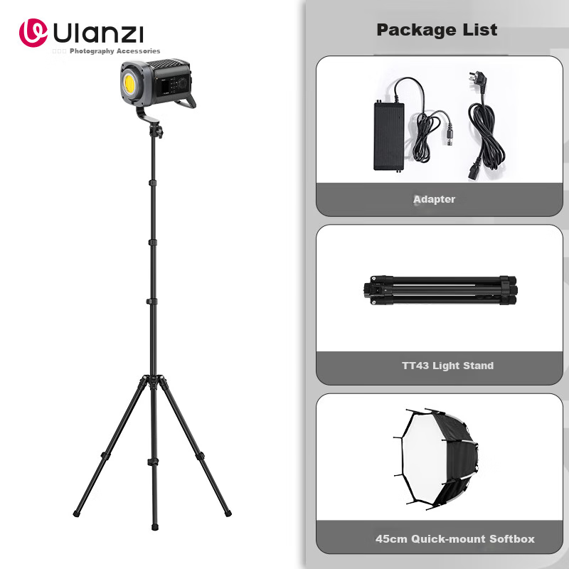 Ulanzi VL120Bi 120W Двухцветная заполняющая лампа с V-креплением, непрерывный видеосвет, COB-свет, фотографический свет, мягкий свет для прямой трансляции