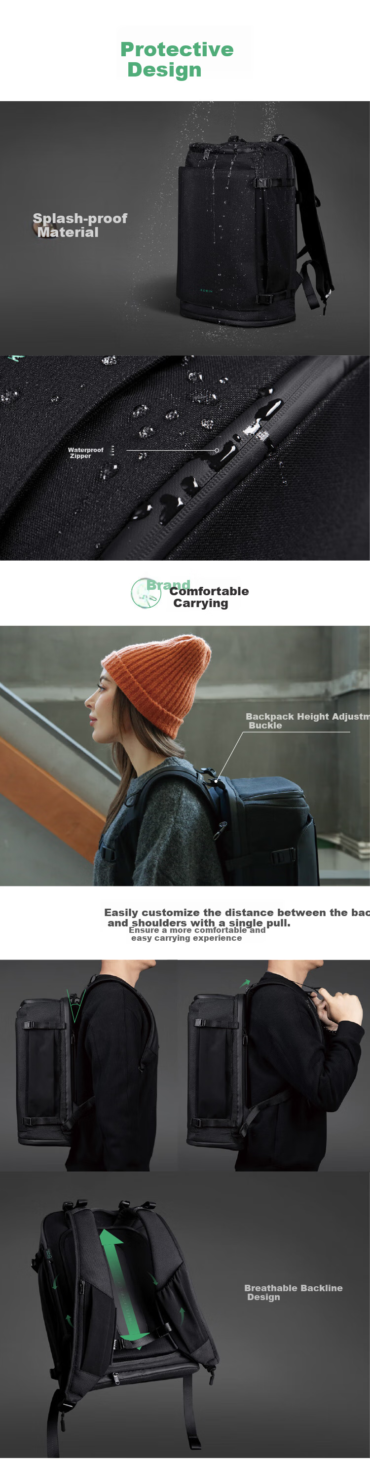 Рюкзак KORIN Anti-Cut And Anti-Theft Travel Backpack для мужчин, большой вместительный рюкзак для ноутбука 16 дюймов, подходит для туризма и деловых поездок, модный рюкзак K41