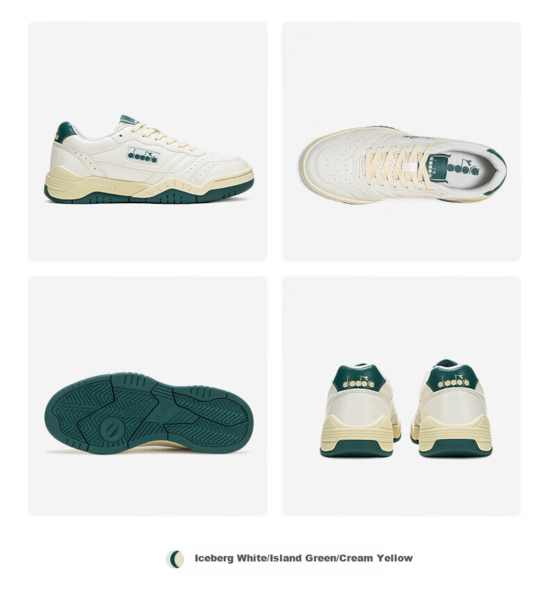 Diadora Мужские и женские низкие дышащие повседневные кроссовки ACTION, ярко-белый/цирконовый черный/ледяной белый, размер 37