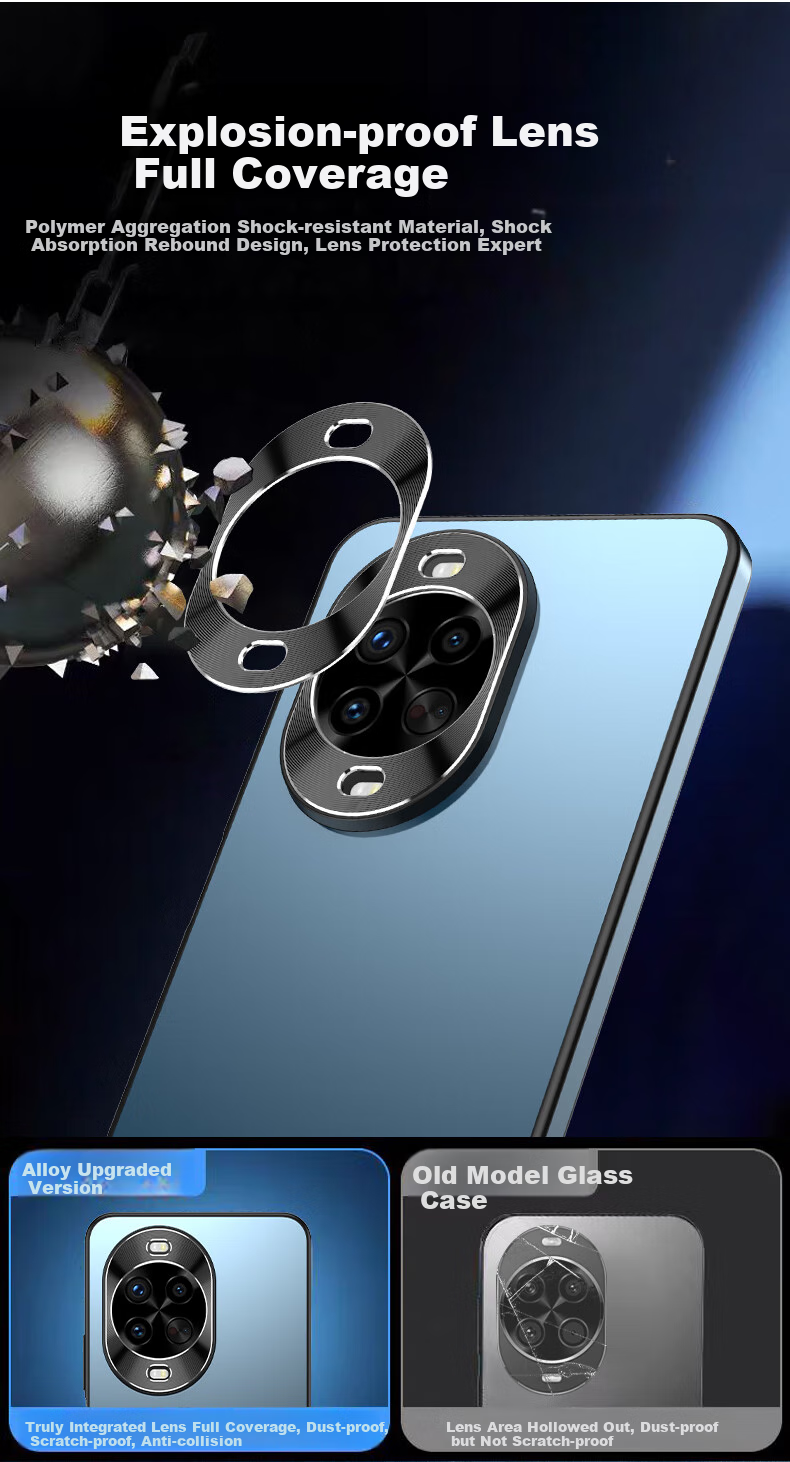 Чехол для Huawei Nova 14 Pro IM-CHEN, силиконовый, противоударный, с защитой камеры, синий