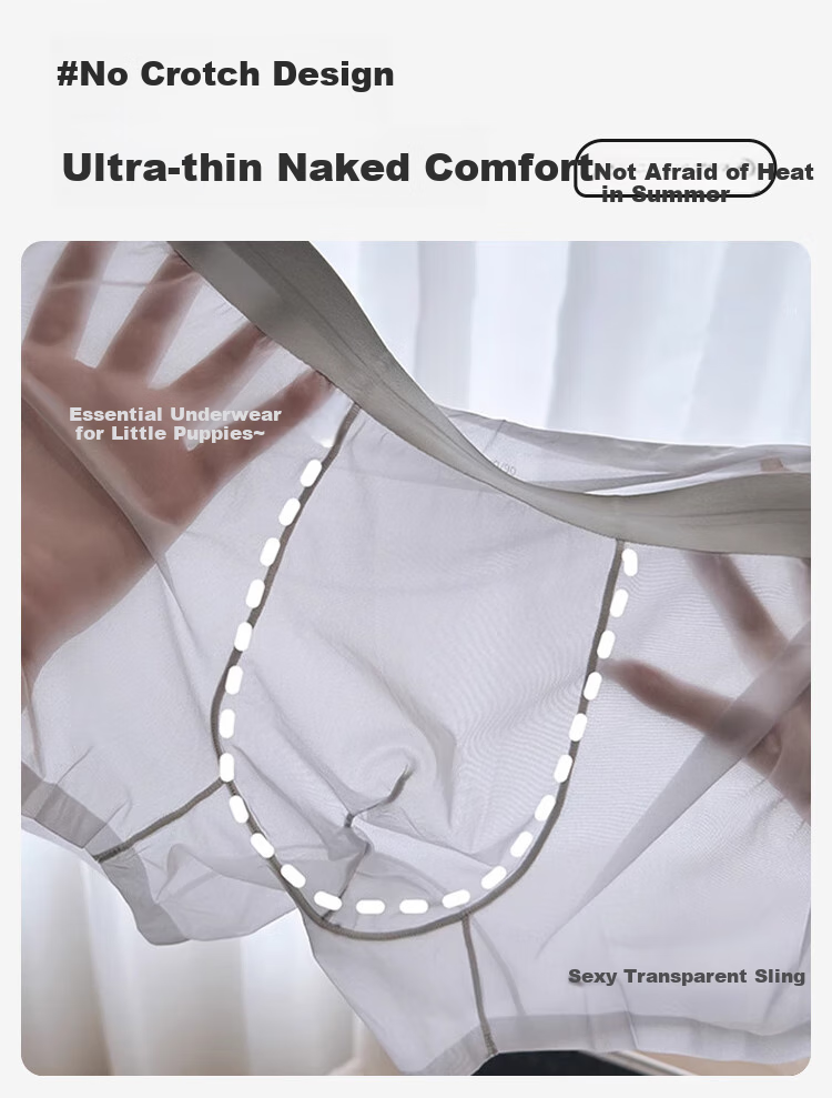 Мужские трусы FitonTon, модель "Ice Silk Sexy Transparent Ultra-Thin Briefs", набор из 3 штук, размер 3XL