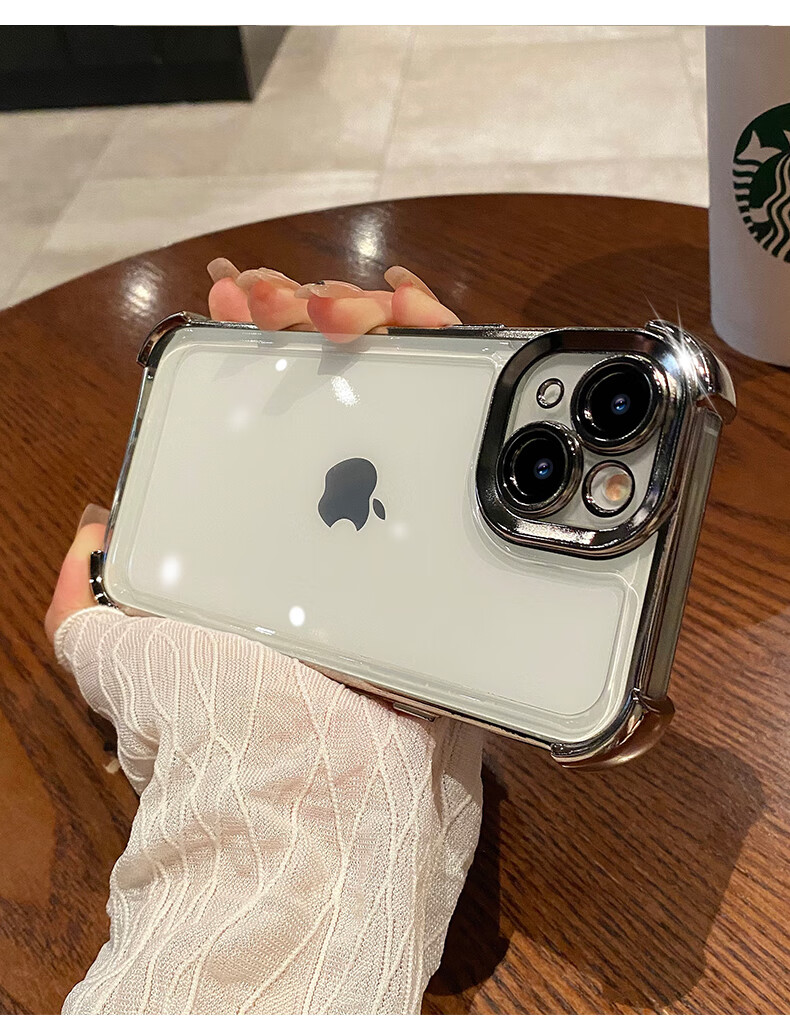 Чехол для iPhone 15 Mengxiangkejia, прозрачный, с полной защитой камеры, ультратонкий, противоударный, пылезащитный, антиотпечатки, простой дизайн для мужчин и женщин, титановый серый