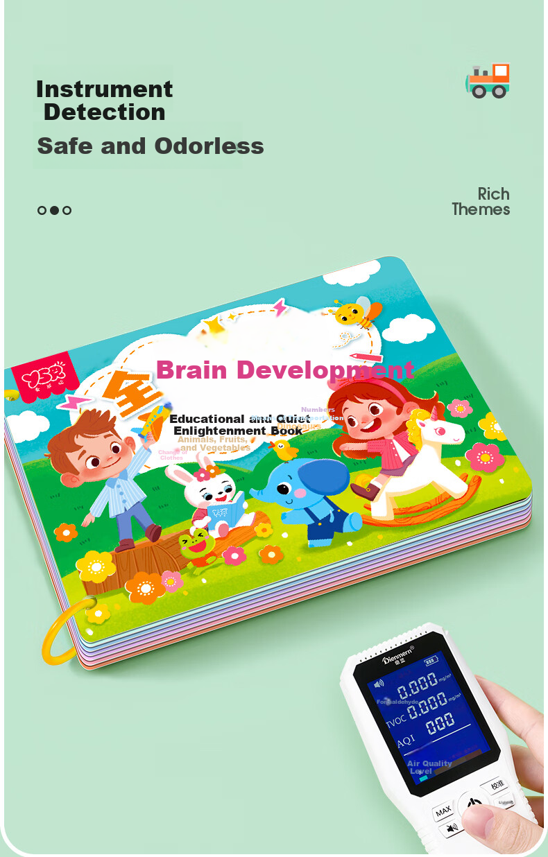 Книжка-игрушка YSR Quiet Sticker Book, развивающая, для детей от 0 до 1 года, для тренировки концентрации, 52 страницы