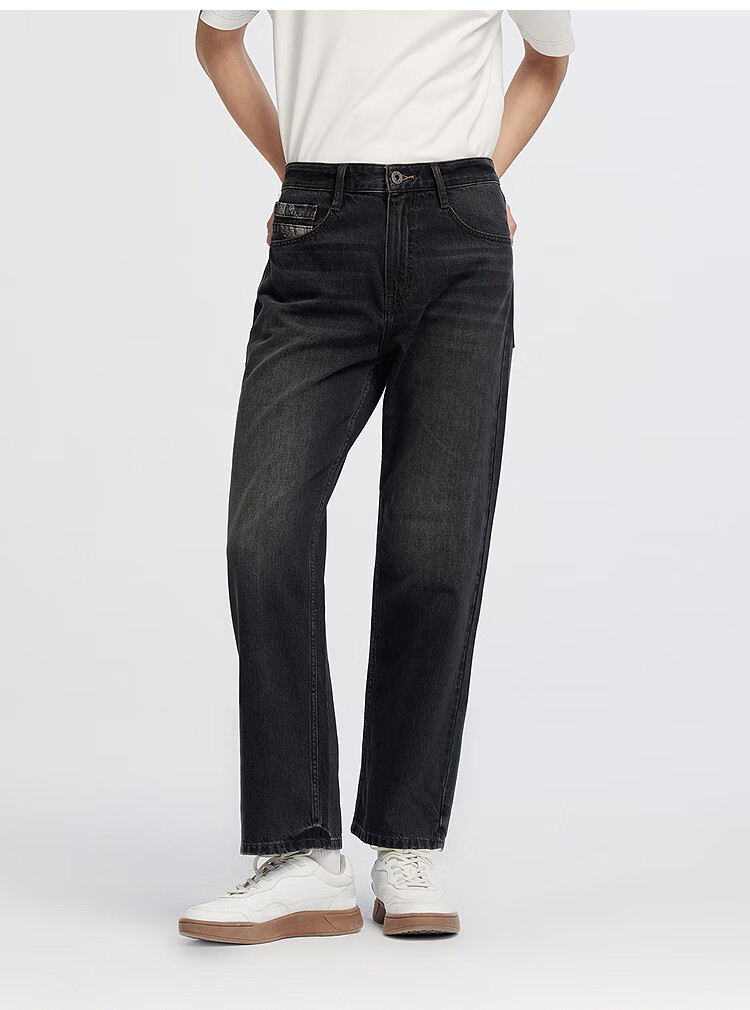 Джинсы Semir Vintage Straight Leg Jeans для мужчин, осенние брюки 2025, модель 103525124102A, синий/серый деним, размер 31