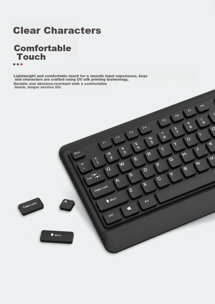 Беспроводной комплект клавиатуры и мыши ThinkPlus KM210 Pro, полноразмерная клавиатура, классическая красная точка Think, бизнес-клавиатура для компьютера и ноутбука