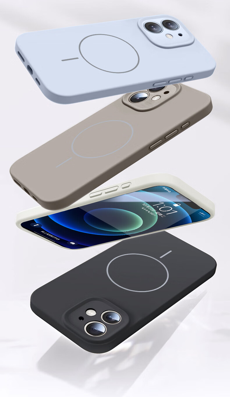 Чехол NEYAA для iPhone 12, защитный, с полной защитой объектива, ультратонкий, с магнитной зарядкой MagSafe, жидко силиконовый, противоударный, простой дизайн для мужчин и женщин, титановый оригинальный цвет