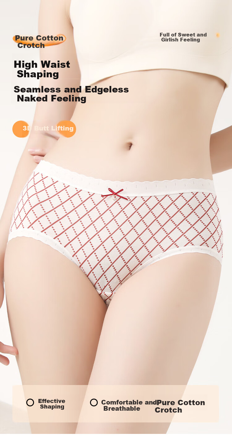 GRACEWELL, женское нижнее белье, 3 шт. в упаковке, модальная ткань, летнее ощущение прохлады, высокая эластичность, антибактериальная ластовица из полимолочной кислоты, трусы-бикини с треугольным вырезом со средней посадкой