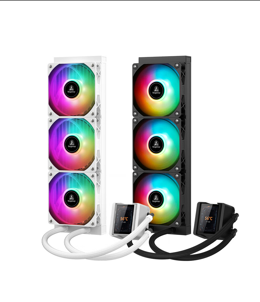 Система жидкостного охлаждения Segotep Ice Cool 360, черная, с LCD-экраном 2.4 дюйма, ARGB, поддержка Intel/AMD