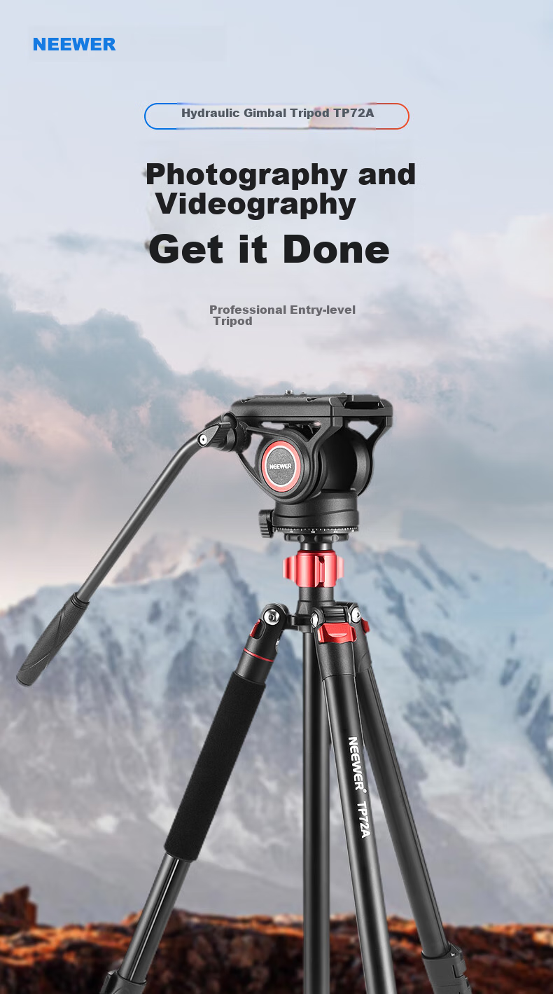 Профессиональный гидравлический штатив NEEWER N555 с моноподом, штатив для DSLR и беззеркальных камер, стабилизатор для съемки, регулируемый кронштейн