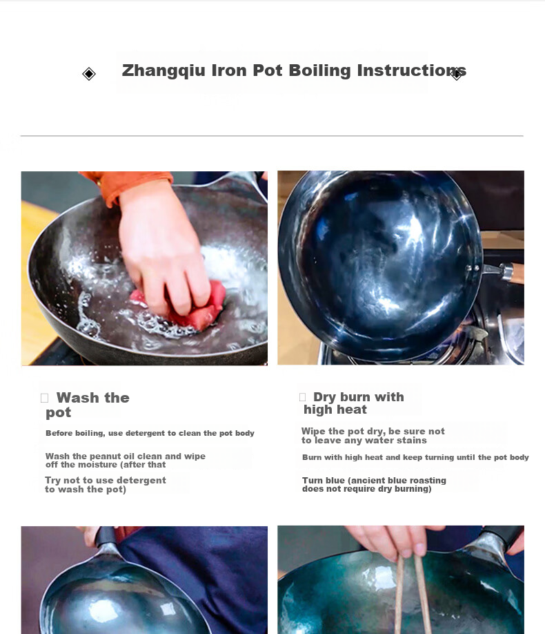 Сковорода Zhangqituieguo Jingdong Limited, ручная ковка, нержавеющая, чугунная, без покрытия, 32 см