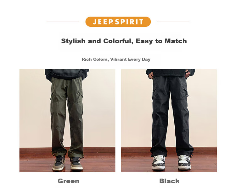 Мужские брюки JEEP SPIRIT, карго, повседневные, свободного кроя, прямые, для спорта и путешествий, зеленые, размер 4XL