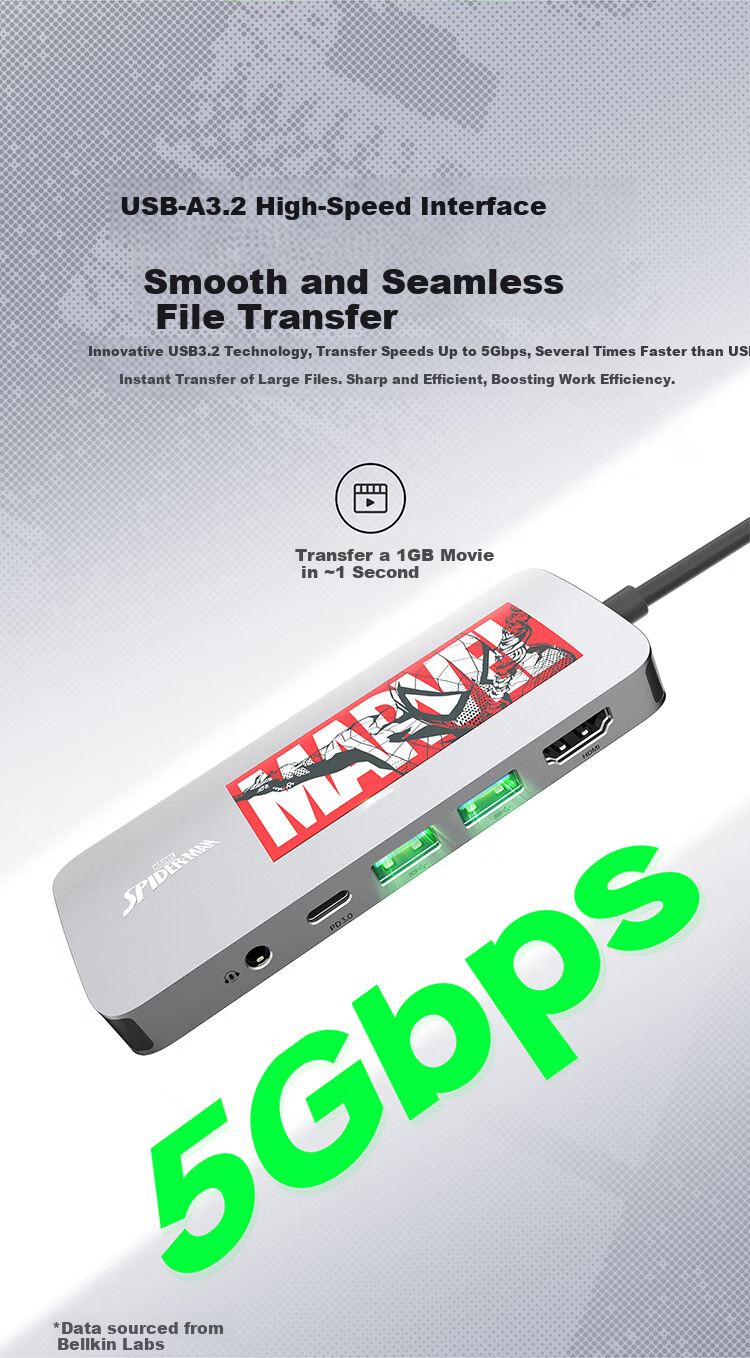 Многофункциональный USB-C хаб Belkin, 7-в-1, для iPad и Apple компьютеров, с PD 100W, HDMI, кардридером