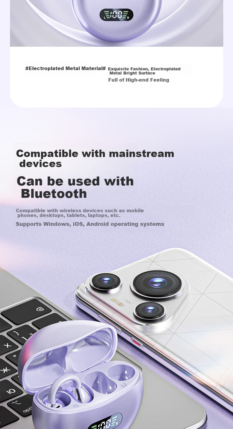 Беспроводные наушники Changu M79, Bluetooth 5.4, с костной проводимостью, черный, версия 2025