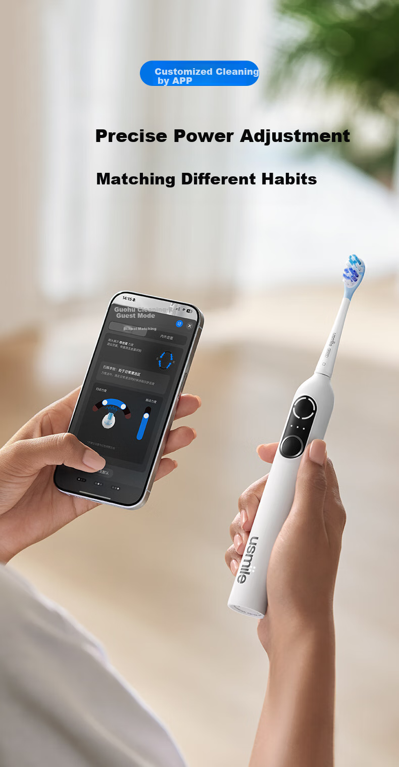 Электрическая зубная щетка Usmile P20 PROS Cloud Blue, умная, с глубокой очисткой и защитой десен, для взрослых, подарок на день рождения, Новый год