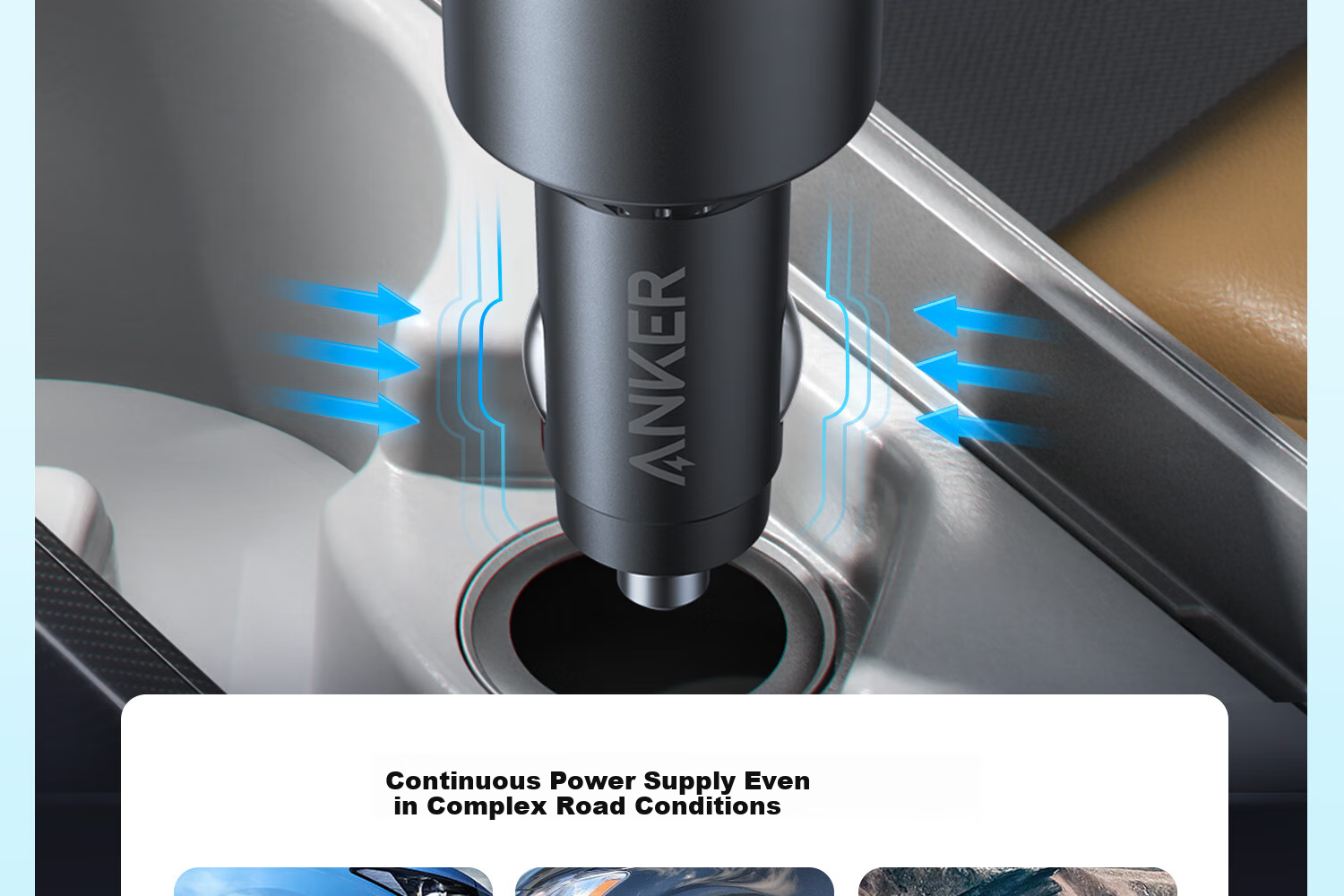 Автомобильное зарядное устройство ANKER 167.5 Вт, супербыстрое зарядное устройство от прикуривателя, конвертер PD100 Вт, мощное автомобильное зарядное устройство Type-C, совместимое с телефонами Apple 17 Android, черное