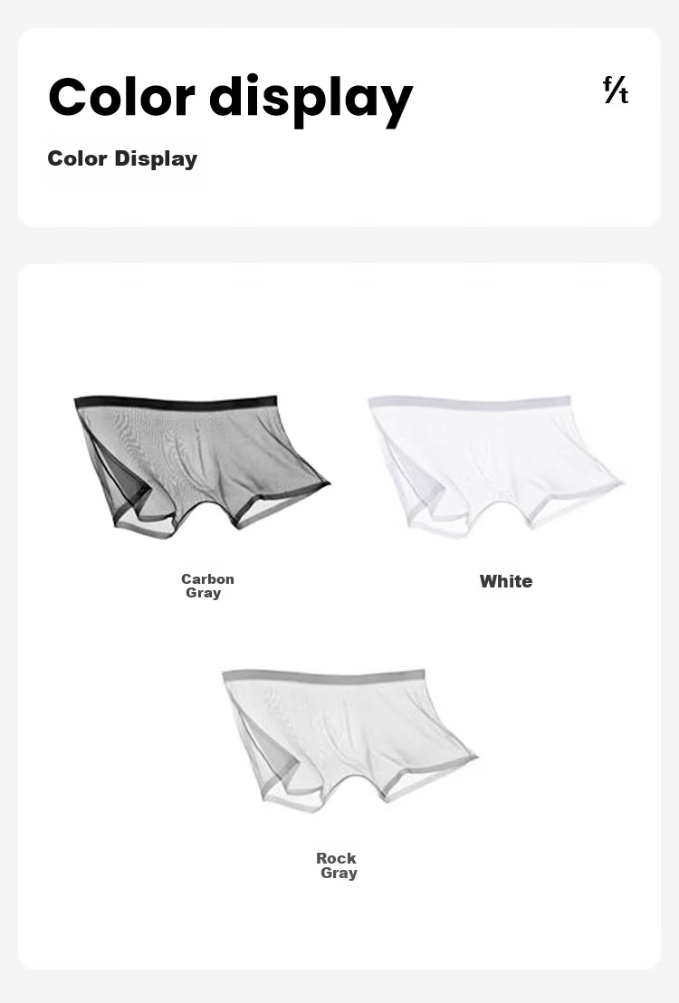 Мужские трусы FitonTon, модель "Ice Silk Sexy Transparent Ultra-Thin Briefs", набор из 3 штук, размер 3XL