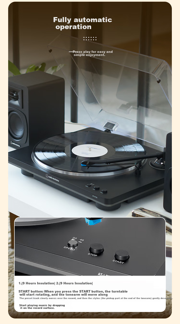 Проигрыватель виниловых пластинок Audio-Technica AT-LP70X, ременный привод, серебристый