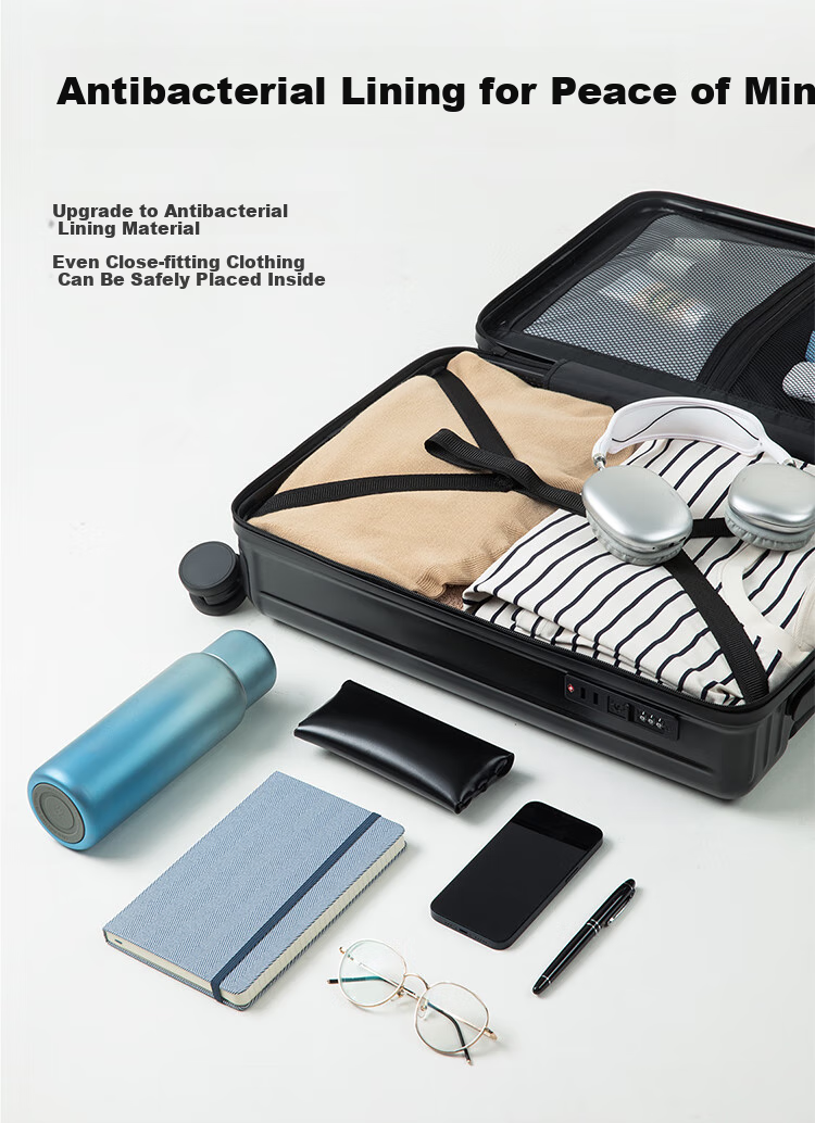 Чемодан Wangyiyanxuan Ultra-Light Large Capacity Suitcase, темно-серый, 24 дюйма