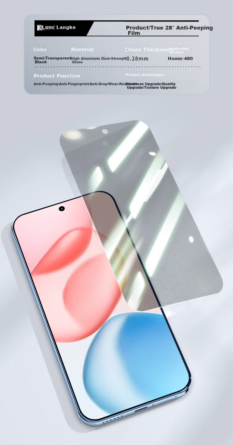 Защитная пленка LLUNC для Honor 400/400Pro, 2 шт., противоударное закаленное стекло, антибликовое, анти-отпечатки, ультратонкое