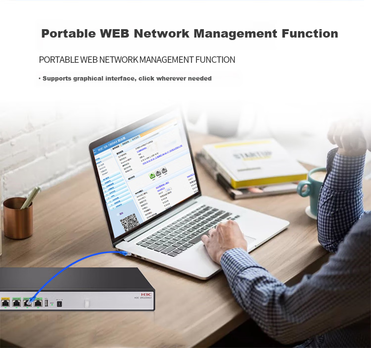 H3C MER5200 Маршрутизатор Enterprise-Grade Gigabit Dual-WAN + 4LAN, 250-350 Мбит/с, Облачное обслуживание, Графическая настройка