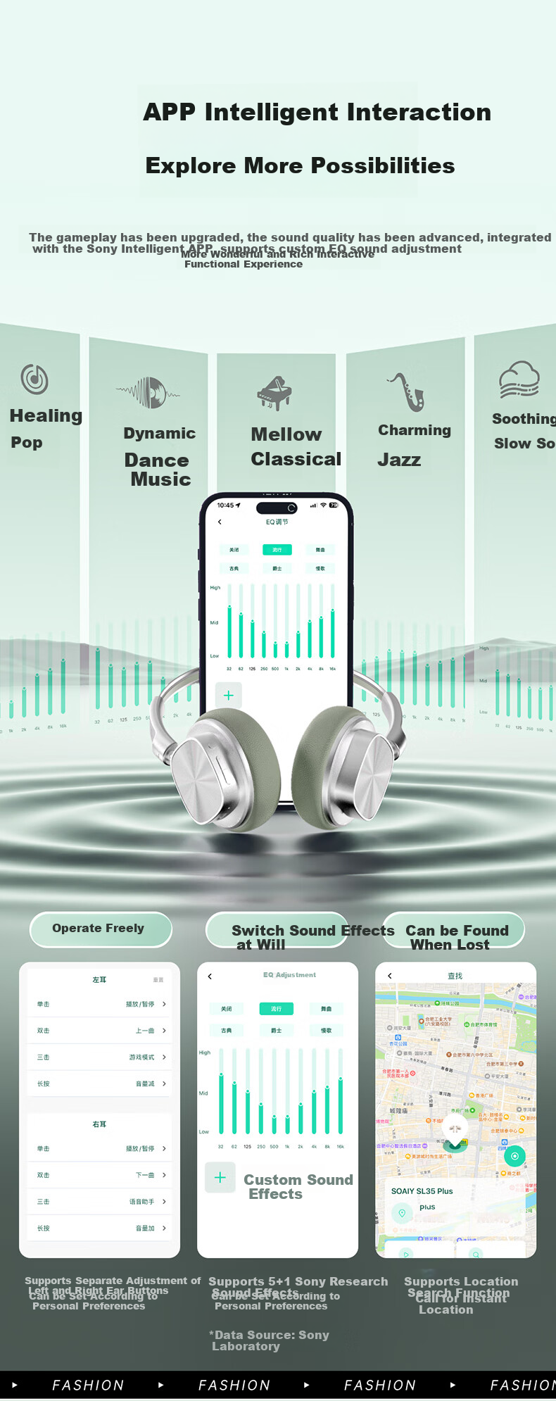 Беспроводные наушники Soaiy Z01 с Bluetooth, глубокими басами, шумоподавлением, для компьютера, ноутбуков, игр, музыки, совместимы с телефонами Apple, Huawei, Xiaomi, цвет "Монастырский камень"