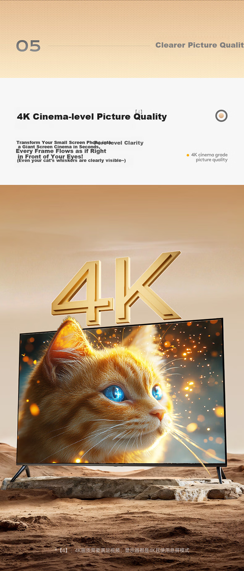 Беспроводное устройство передачи изображения Llano S450, 4K HD, HDMI, для телефонов Apple/Huawei, компьютеров, ноутбуков, подключение к ТВ, мониторам, проекторам