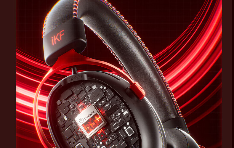 Игровые наушники iKF V11 Max с микрофоном, беспроводные, Bluetooth, 7.1 звук, белый с синим