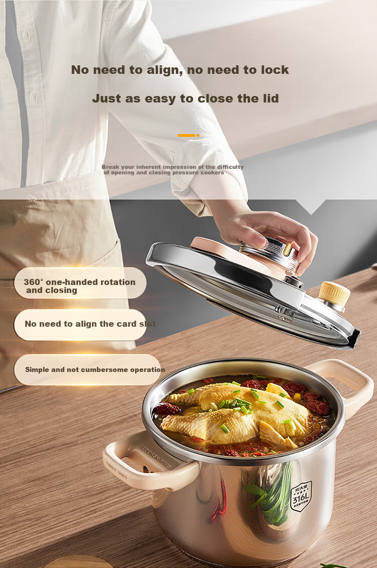 Скороварка COOKER KING 6л, 316L Нержавеющая сталь, антипригарное покрытие, для индукционных и газовых плит