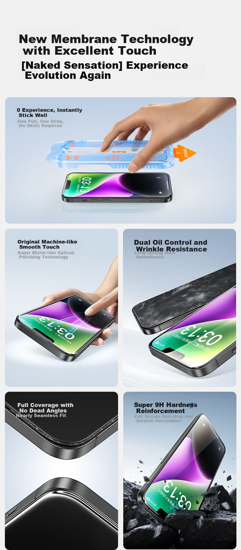 Защитное стекло для экрана Shanmo для iPhone 13/14/16e, противоударное, антибликовое, 2 шт.