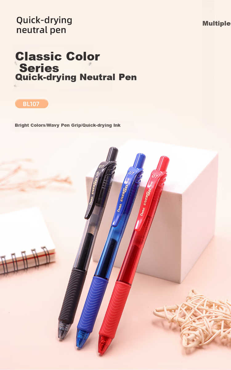 Pentel BL107-BX гелевая ручка, 0.7 мм, красная, 12 шт.