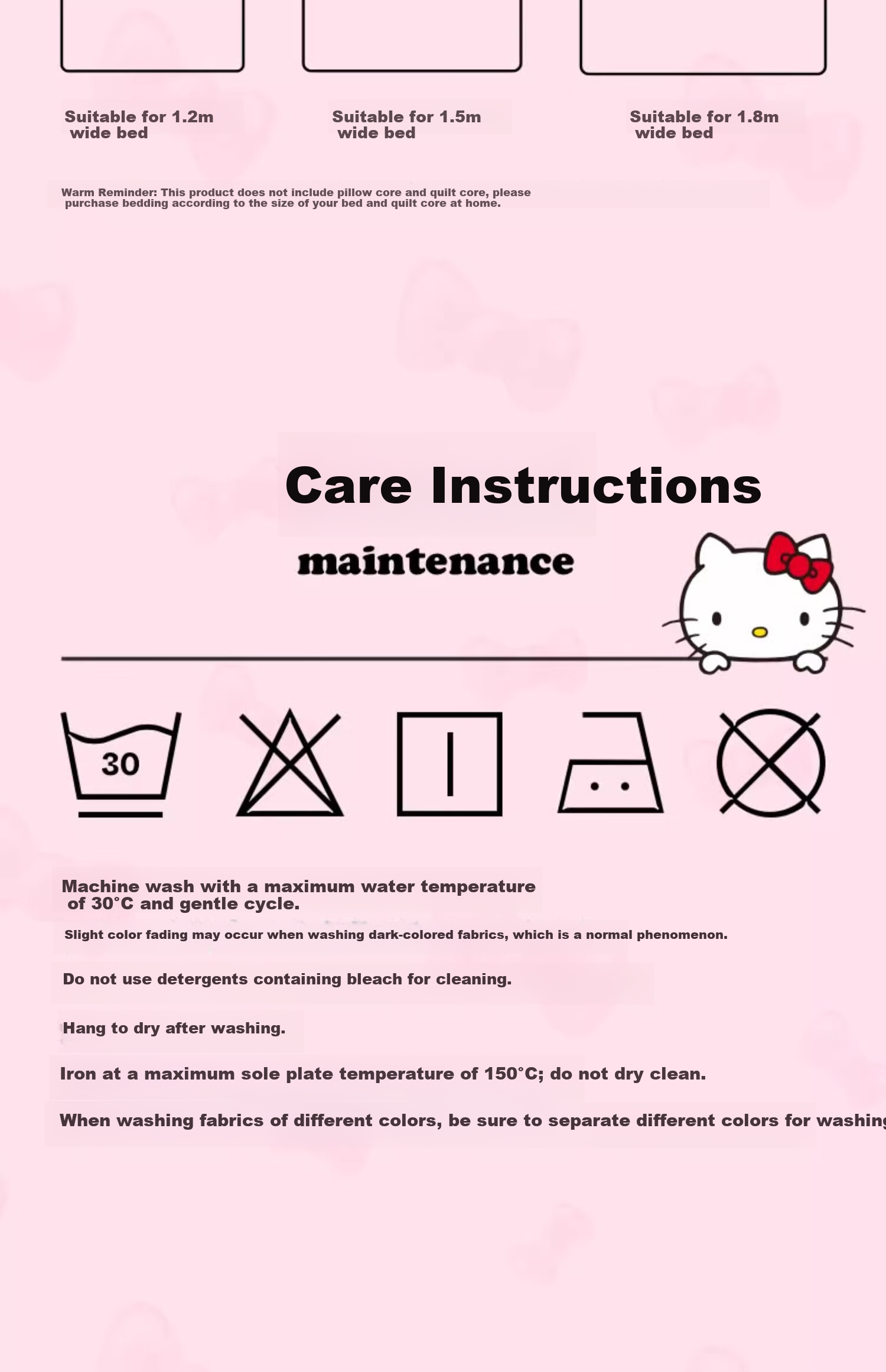 Комплект постельного белья tbh, "Hello Kitty", 1.8 м, хлопок, жаккард