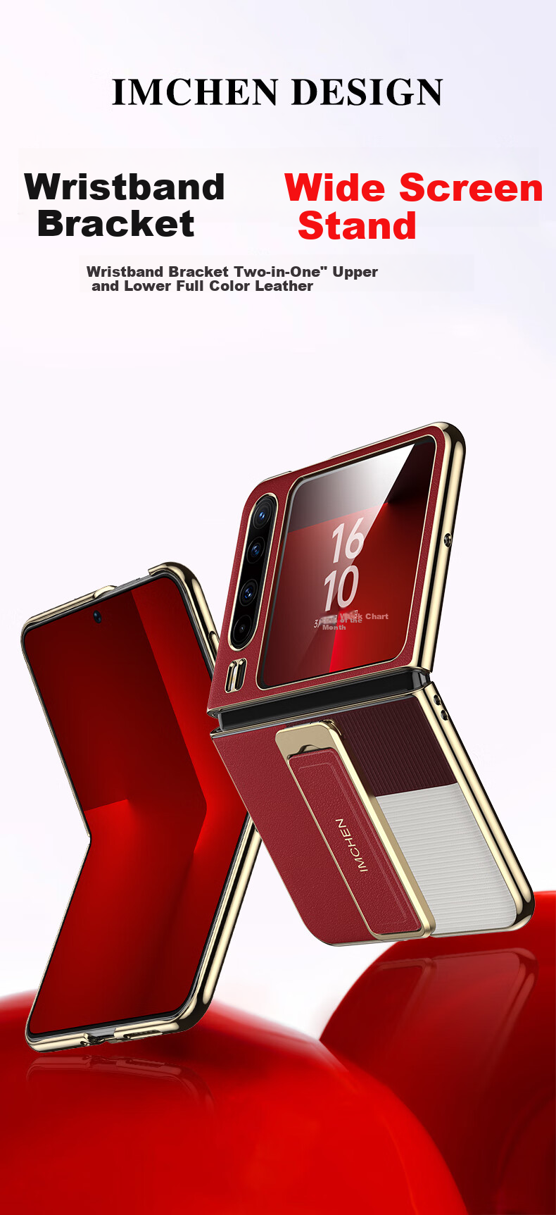 Чехол для телефона IM-CHEN с ремешком на запястье и подставкой, для Huawei Pura X / Collector's Edition, кожаный, черный