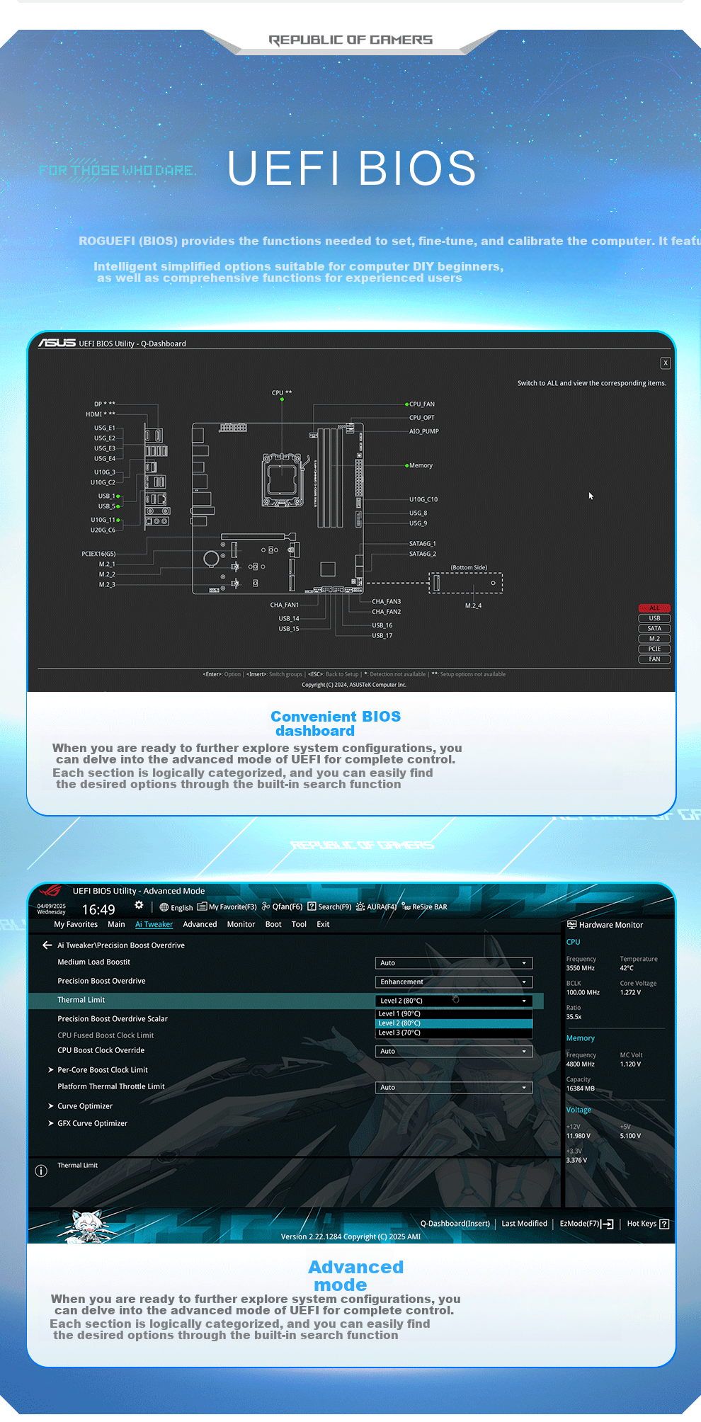 Материнская плата ROG STRIX B850-G GAMING WIFI S, 14+2+1 фазы питания, поддержка CPU 9700X/9800X3D/9600X (AMD B850/Socket AM5)