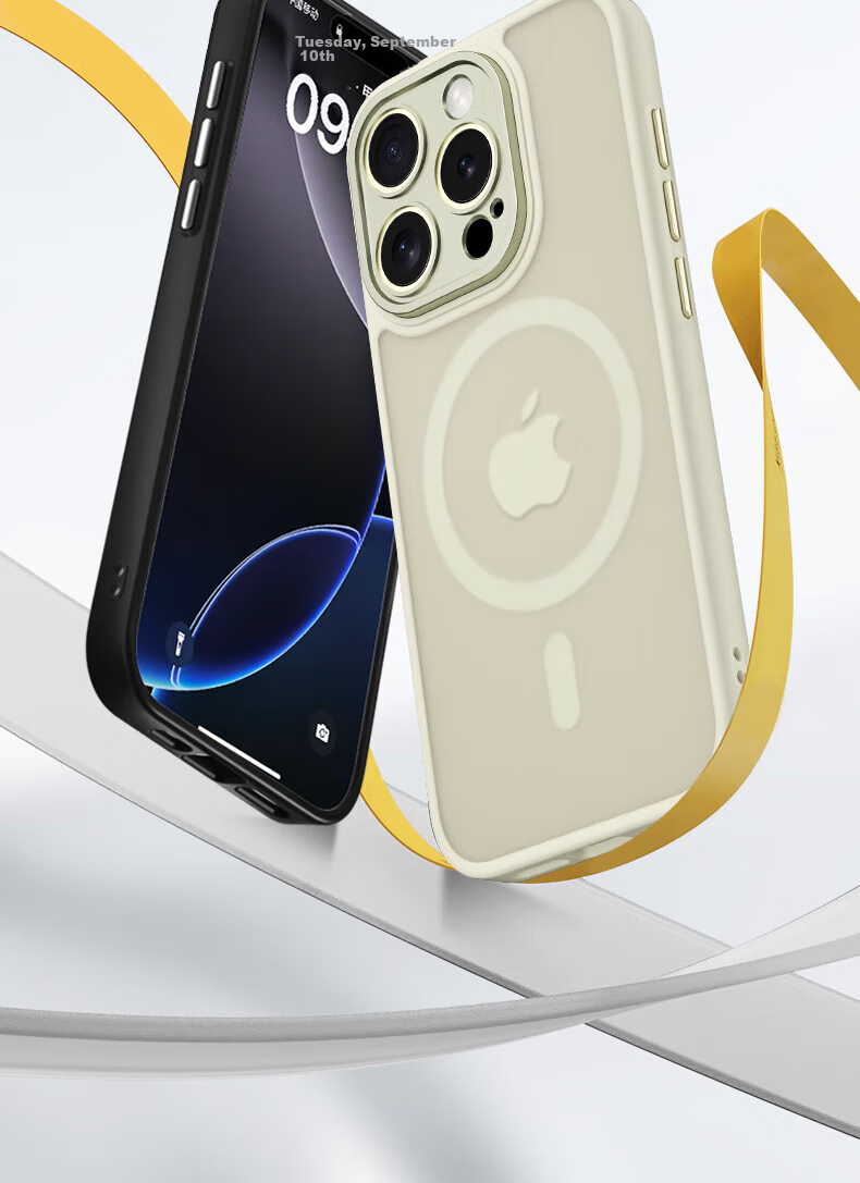 Чехол KEKLLE для Apple iPhone 16e, магнитный, анти-капля, матовый, защита для всего объектива, черный