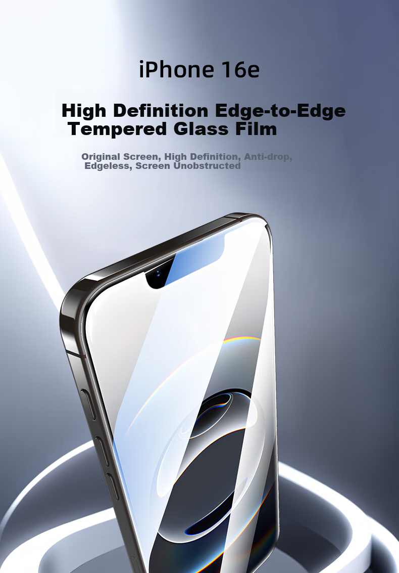 Защитное стекло LANGLING для Apple iPhone 16e, 2 шт., противоударное, антибликовое, HD