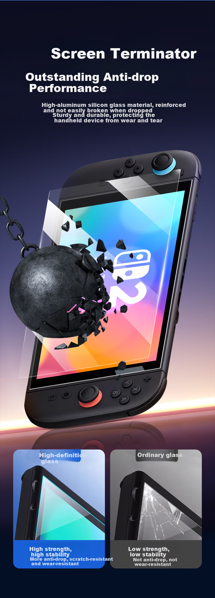 Защитная пленка BUBM для Nintendo Switch2 OLED, закаленное стекло HD, защита экрана, стикер для игровой консоли, с камерой для автоматической очистки от пыли