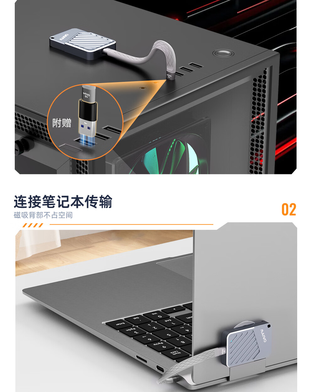 Портативный SSD MAIWO M3 Fengxin Purple 2TB, 2000 МБ/с, внешний накопитель Type-C для телефона, ноутбука, Mac