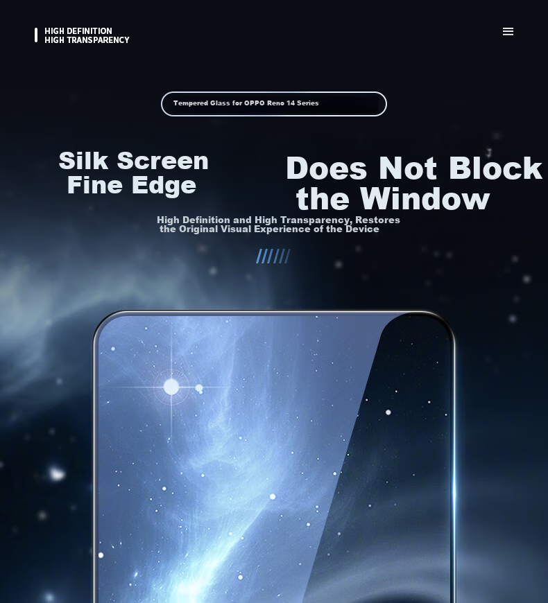 Защитное стекло Lanxingxiansheng для OPPO Reno14 Pro / Honor Win / Iqoo 15 / OnePlus Ace 6, высокая четкость, защита от падений и отпечатков пальцев