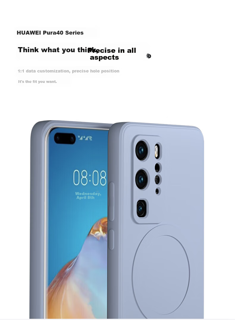 KEKLLE Чехол-накладка с магнитами для Huawei P40 Pro, силиконовый, черный